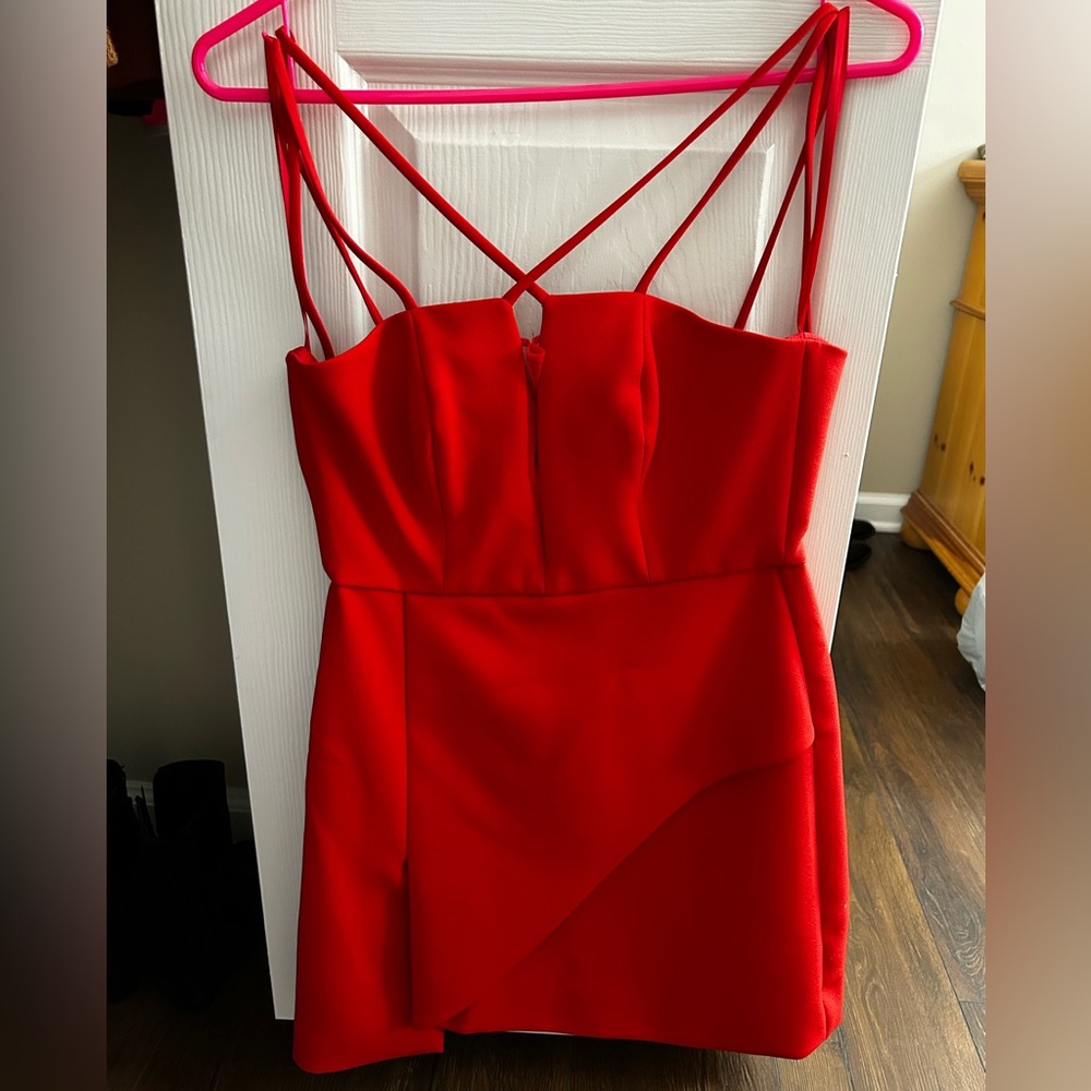 Red mini dress